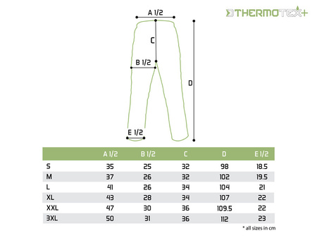 Spodnie outdoorowe Delphin ThermoTEX Plus+ S