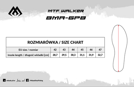 Buty do brodzenia Mikado z gumową podeszwą MFT WALKER - rozm. 47