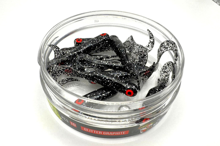 Guma Great Fish GF1 Twister 4,9cm | Glitter Graphite | bezzapachowy | 10 szt.