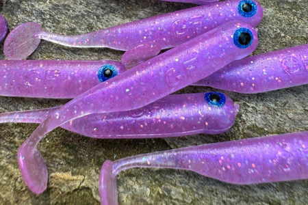 Guma Great Fish GF1 4,9cm | Glitter Light Purple | krewetkowy | 10 szt.