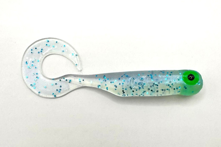 Guma Great Fish GF1 Twister 4,9cm | Ice Blue | krewetkowy | 10 szt. | Dżejsiok Special Edition