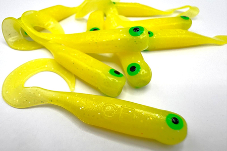 Guma Great Fish GF1 Twister 4,9cm | Yellow | rybny | 10 szt.