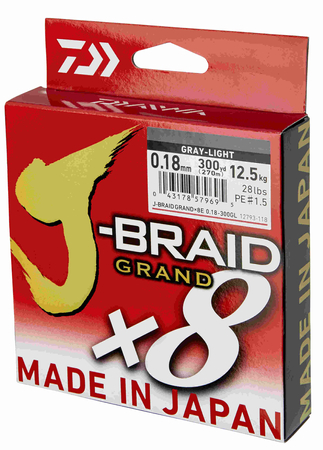 Plecionka Daiwa J-Braid Grand X8 0.24mm | 135m | Gray-Light