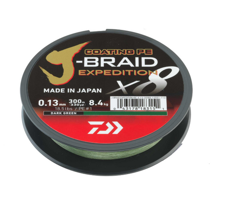 Plecionka Daiwa J-Braid Expedition X8E 0.20mm | 150m | Dark Green