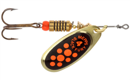 Obrotówka Mepps Black Fury #4 | 8g | Złoty/Czerwone Kropki