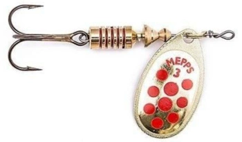 Obrotówka Mepps Aglia Decorees #1 | 3,5g | Złota/Czerwone Kropki