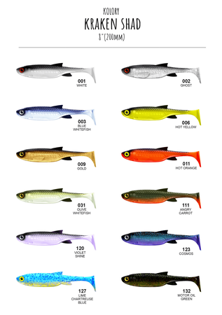 Przynęta Libra Lures Kraken Shad 8" | 20.3 cm | 002 - Ghost