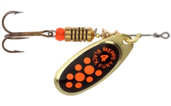 Obrotówka MEPPS BLACK FURY #4 złoty / czerwone kropki 8g