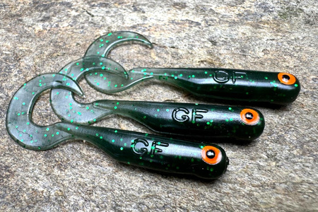 Guma Great Fish GF1 Twister 4,9cm | Magic Green | krewetkowy | 10 szt. | Dżejsiok Special Edition