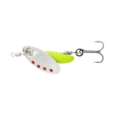 Obrotówka Savage Gear Grub Spinners #1 | Silver Red Lime