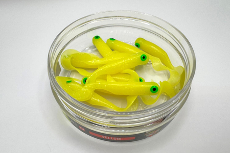 Guma Great Fish GF1 Twister 4,9cm | Yellow | rybny | 10 szt.