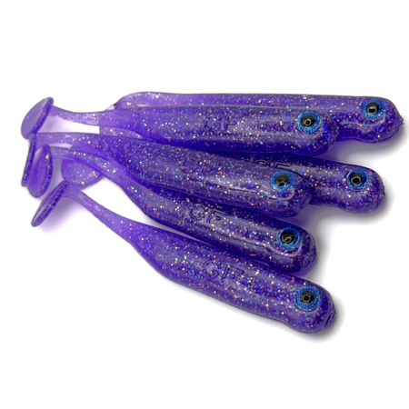Guma Great Fish GF1 Ripper 7cm | Glitter Light Purple | Krewetkowy | 6 szt.