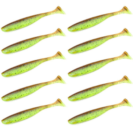 Guma Keitech Easy Shiner 3" | 7,6cm |  #401 Green Pumpkin / Chartreuse | 10 szt.