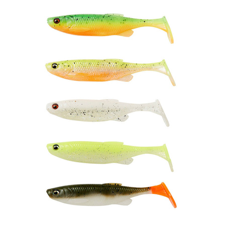 Zestaw gum Savage Gear Fat Minnow T-Tail 10,5cm | Dark Water Mix | 5 szt.