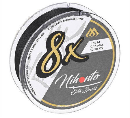 Plecionka Mikado Nihonto Octa Braid 0,16 mm | black | 150m