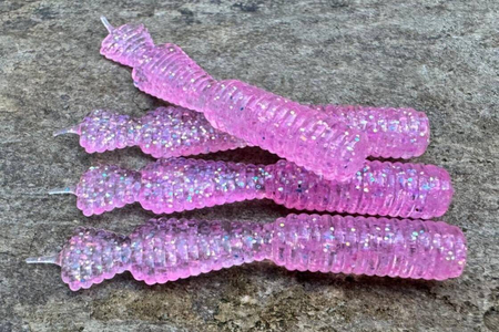 Guma Great Fish GF2 Leech 6cm | Glitter Pink | krewetkowy | 10 szt.