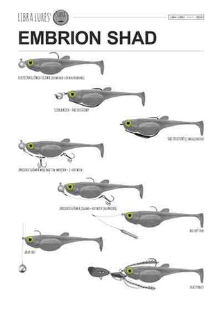 Przynęta Libra Lures Embrion Shad 3" | 7.5 cm | 037 - Blood | 8 szt.