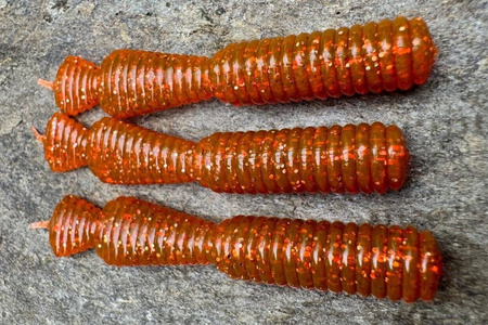 Guma Great Fish GF2 Leech 6cm | Motor Oil Red | rybny | 10 szt.