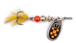Obrotówka Mepps Black Fury Mouche #1 | 3,5g | Srebrny / Fluo Red Mucha