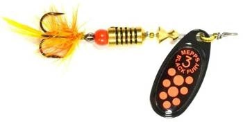 Obrotówka MEPPS BLACK FURY MOUCHE #3 czarny / czerwona mucha 6.5g