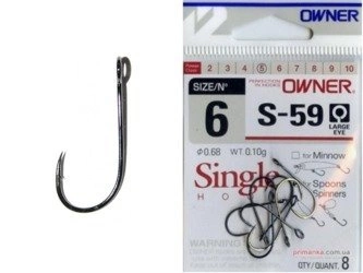 Haczyki Owner Cultiva S-59 rozm. 6 - czarny nikiel