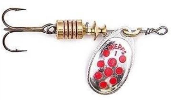 Obrotówka Mepps Aglia Decorees #2 | 4,5g | Srebrna/Czerwone Kropki