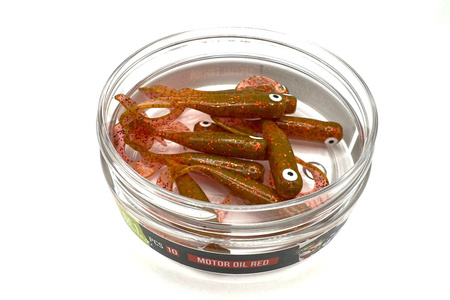 Guma Great Fish GF1 Twister 4,9cm | Motor Oil Red | bezzapachowy | 10 szt.