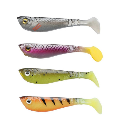 Zestaw Berkley Pulse Shad Box Mix 11cm | 12 szt. + 4 główki