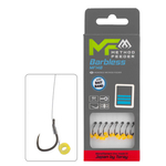 Przypony do methody Mikado MF14 z gumką - hak bez zadziora nr 14 / żyłka: 0.18mm / 10cm / 8szt.