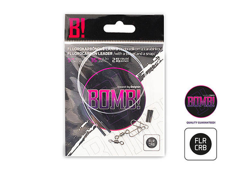 Przypon DELPHIN Fluorocarbonowy BOMB! z krętlikiem i agrafką 35cm/13kg - 2szt.