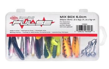 Zestaw Berkley Pulse Shad Box Mix 11cm - 12szt. + 4 główki 