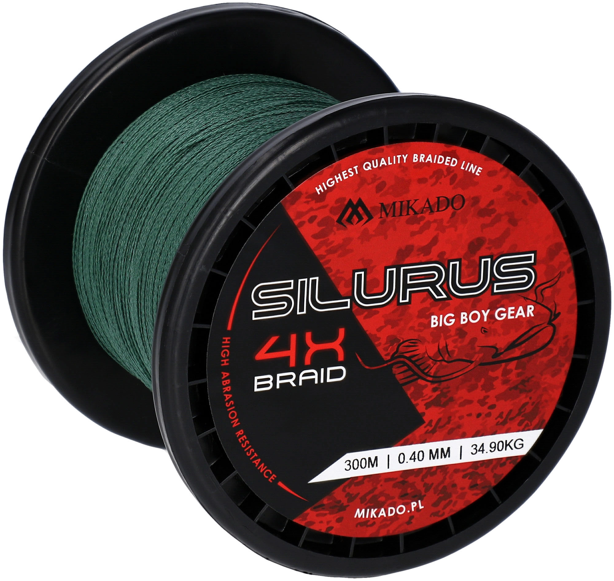 Plecionka MIKADO SILURUS 4 X BRAID- 0.35mm/33.40kg/300m - ZIELONA - op.1szp.