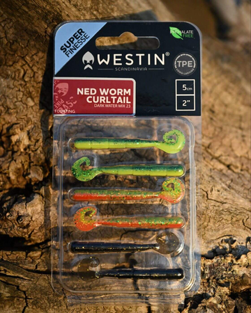 .Guma Westin Ned Worm Curtail 5cm | Fireflash | 6 szt.