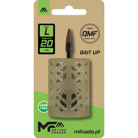Koszyczek Mikado BAIT UP FEEDER Q.M.F. do nęcenia wstępnego | rozm. L | 20g 