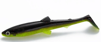 ..Guma Westin BullTeez Shadtail 9,5cm | Black Chartreuse
