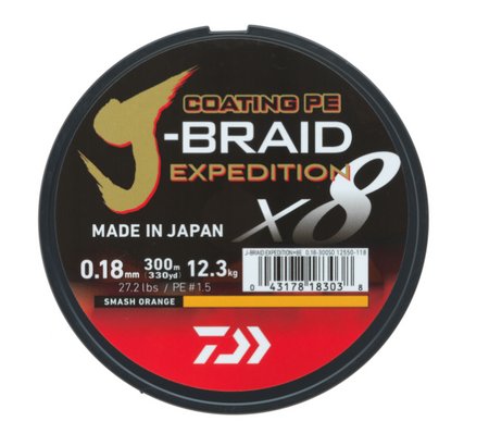 Plecionka Daiwa J-Braid Expedition X8E 0.20mm | 150m | Smash Orange
