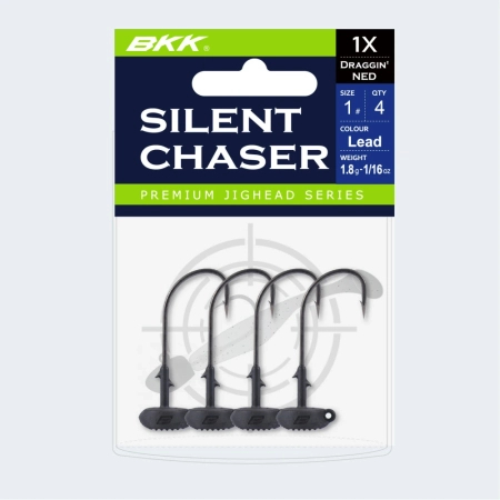 Główki jigowe BKK Silent Chaser NED Head Black |14,17g | 3/0# | 4 szt.