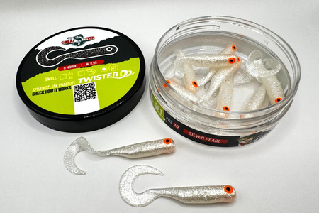 Guma Great Fish GF1 Twister 4,9cm | Silver Pearl | bezzapachowy | 10 szt.