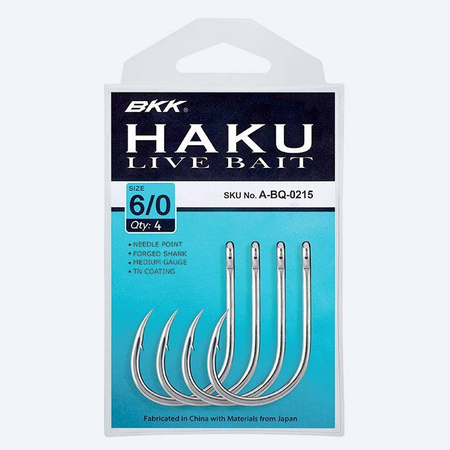 Haczyki sumowe BKK Haku Livebait | #4/0 | 5 szt.