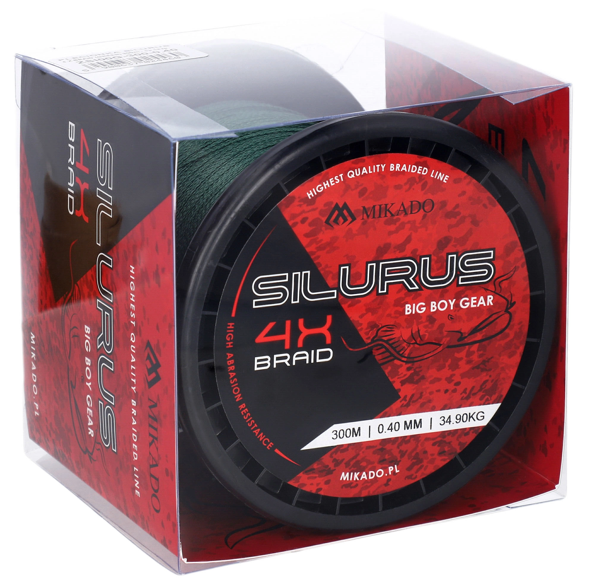 Plecionka MIKADO SILURUS 4 X BRAID- 0.35mm/33.40kg/300m - ZIELONA - op.1szp.