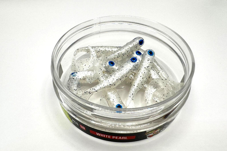 Guma Great Fish GF1 Twister 4,9cm | White Pearl | bezzapachowy | 10 szt.