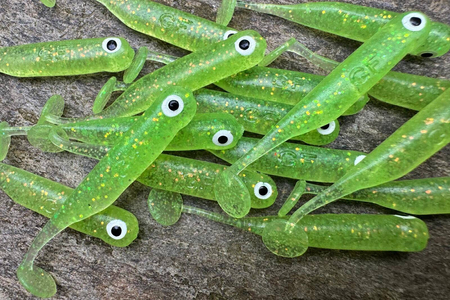 Guma Great Fish GF1 4,9cm | Glitter Light Green | rybny | 10 szt.