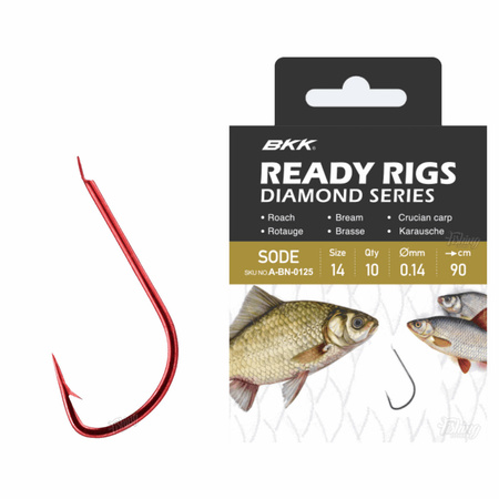 Haczyki z przyponem BKK Sode RD | #12 | Ø 0.12mm | 70cm