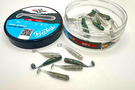 Guma Great Fish GF1 Baby 2,9cm | MIX4 | bezzapachowy | 21 szt.