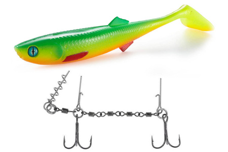 Zestaw guma Mikado SICARIO 18cm/ YELLOW LIME + Dozbrojka Mikado Evo Stinger XL