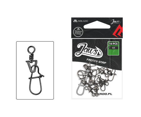 Agrafki z krętlikiem Mikado French Snap rozm. L | 10szt.