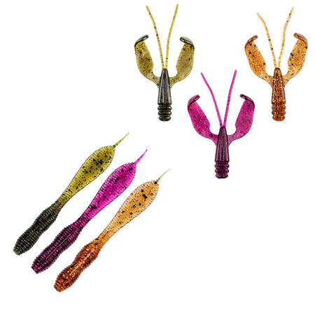 Zestaw Perch Professor F**king Leech 2,75"/7cm - MIX - 8 szt. + Perch Professor Fapping Craw 2"/5cm - MIX - 6 szt.