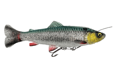..Savage Gear 4D Line Thru Pulsetail Trout 16cm SS 51g - Green Silver
