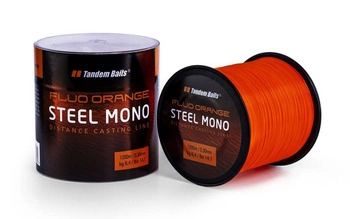 Żyłka Tandem Baits Steel Mono Fluo 1200m - 0,30 mm - Fluo Pomarańczowa