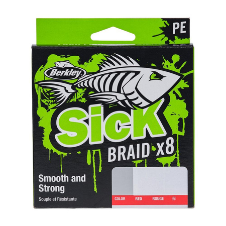 Plecionka Berkley Sick Braid 8 Red 0.23mm | 23.5kg | 150m